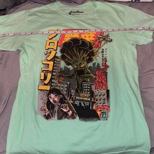 Lime green Medium Threadless Broccozilla tee gently worn